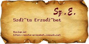 Szőts Erzsébet névjegykártya