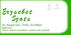 erzsebet szots business card