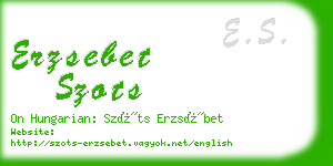 erzsebet szots business card